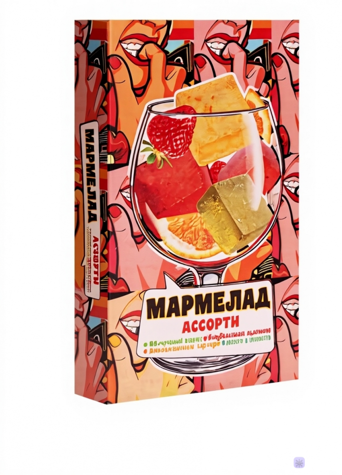  Мармелад АлкоАссорти(яблочный виски, клубничный просекко, апельсиновый вермут, лайм текила) 110г в Бийске
