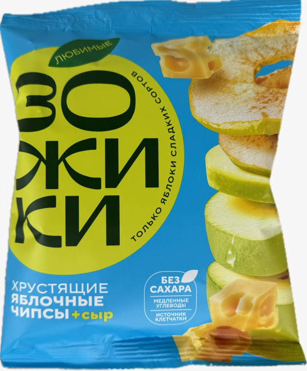 №1 Зожики Яблочные чипсы с сыром, 25г  в Бийске