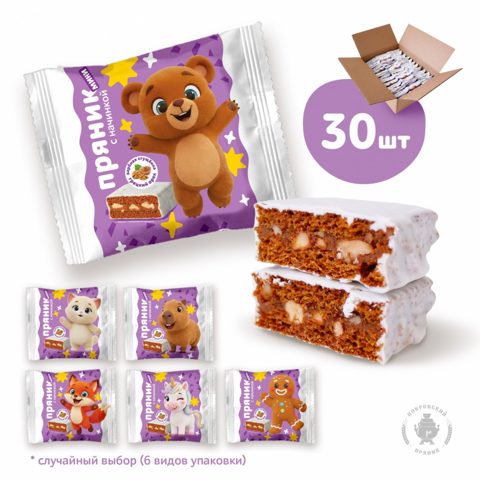  Пряник МИНИ  коробка (30шт по 60г) в Бийске