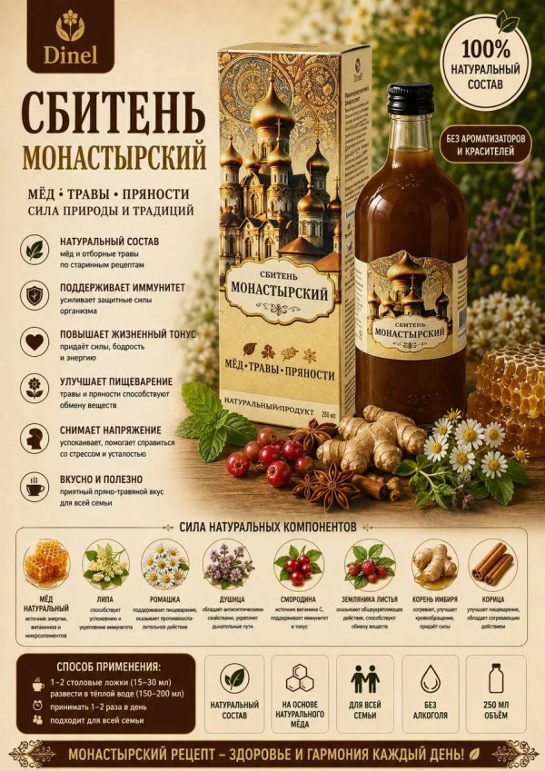 №2 Сбитень Монастырский, 250мл  в Бийске